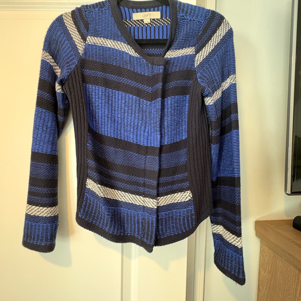 Blue and Black Knit Jacket